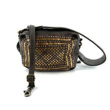 Charger l'image dans la galerie, Petit Sac en Cuir Kaki et Clous Plats Bicolores