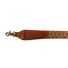 Charger l'image dans la galerie, Petit Sac en Cuir Camel et Clous Plats Bicolores