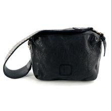 Charger l'image dans la galerie, Petit Sac en Cuir Noir et Clous Plats Bicolores