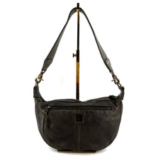 Charger l'image dans la galerie, Sac Banane en Cuir Kaki et Clous Plats Bicolores