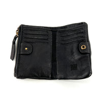 Charger l'image dans la galerie, Portefeuille en Cuir Noir et Clous Plats Bicolores