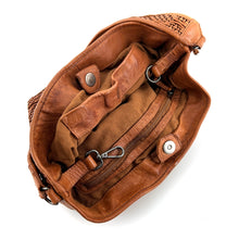 Charger l'image dans la galerie, Grand Sac Seau en Cuir Tressé Camel