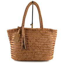 Charger l'image dans la galerie, Élégant Cabas Tressé en Cuir Beige