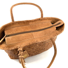 Charger l'image dans la galerie, Élégant Cabas Tressé en Cuir Beige