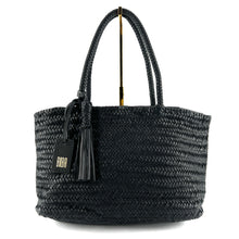 Charger l'image dans la galerie, Élégant Cabas Tressé en Cuir Noir