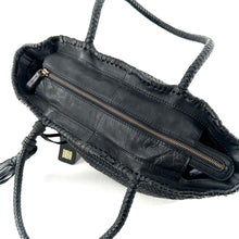 Charger l'image dans la galerie, Élégant Cabas Tressé en Cuir Noir