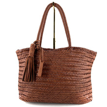 Charger l'image dans la galerie, Élégant Cabas Tressé en Cuir Camel