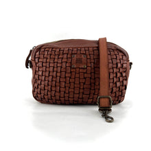 Charger l'image dans la galerie, Sac Bandoulière en Cuir Tressé Camel