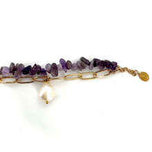 Load image into Gallery viewer, Bracelet ACAPULCO en Améthystes et Plaqué Or