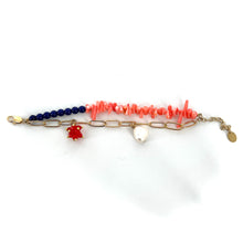 Load image into Gallery viewer, Bracelet ACAPULCO en Corail et Plaqué Or