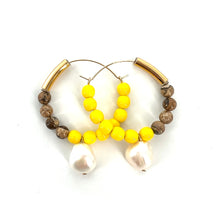 Load image into Gallery viewer, Créoles Maxi ACAPULCO en Jaspe et Plaqué Or