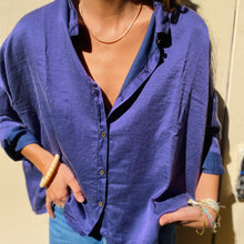 Load image into Gallery viewer, Blouse DOLCE en Soie et Coton Couleur Nuit