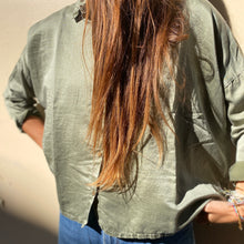 Charger l'image dans la galerie, Blouse DOLCE en Soie et Coton Couleur Kaki