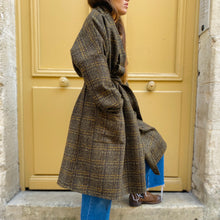 Load image into Gallery viewer, Manteau PAUL en Tweed Kaki et Noir