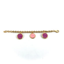 Load image into Gallery viewer, Bracelet en Plaqué Or à Pampilles en Résine Violet, Rose et Orange