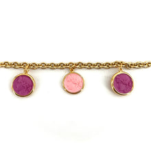Load image into Gallery viewer, Bracelet en Plaqué Or à Pampilles en Résine Violet, Rose et Orange