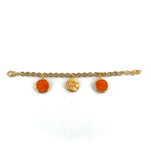 Load image into Gallery viewer, Bracelet en Plaqué Or à Pampilles en Résine Violet, Rose et Orange