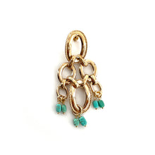 Load image into Gallery viewer, Boucles d'Oreilles DIANE XL en Plaqué Or et Turquoises