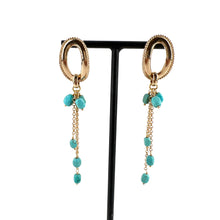 Load image into Gallery viewer, Boucles d'Oreilles DIANE en Plaqué Or et Turquoises