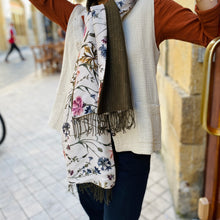 Load image into Gallery viewer, Étole Alpaga Doublée Foulard Kaki