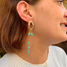 Load image into Gallery viewer, Boucles d'Oreilles DIANE en Plaqué Or et Turquoises