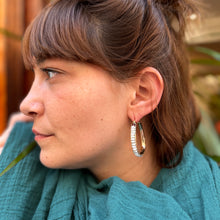 Load image into Gallery viewer, Créoles NINON en Plaqué Or et Nacre Blanche