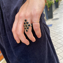 Charger l'image dans la galerie, Bague PAOLA en Argent Laiton et Onyx Noir