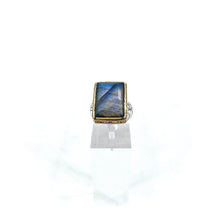 Charger l'image dans la galerie, Bague Rectangulaire Argent Laiton en Labradorite