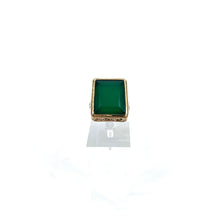 Charger l'image dans la galerie, Bague Rectangulaire Argent Laiton en Onyx Vert
