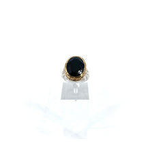 Charger l'image dans la galerie, Bague Ovale Argent Laiton en Onyx Noir