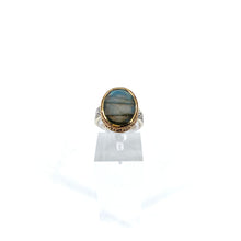 Charger l'image dans la galerie, Bague Ovale Argent Laiton en Labradorite