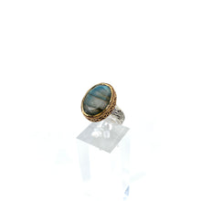 Charger l'image dans la galerie, Bague Ovale Argent Laiton en Labradorite