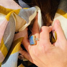 Charger l'image dans la galerie, Bague Rectangulaire Argent Laiton en Labradorite