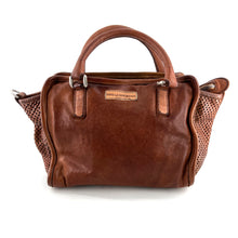Charger l'image dans la galerie, Sac ALGHERO en Cuir et Cuir Perforé Caramel
