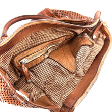 Charger l'image dans la galerie, Sac ALGHERO en Cuir et Cuir Perforé Caramel