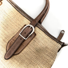 Charger l'image dans la galerie, Sac MICHELLE en Paille Enduite et Cuir Gray Tea