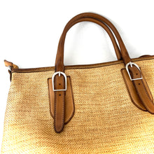 Charger l'image dans la galerie, Sac MICHELLE en Paille Enduite et Cuir Sweet Tea