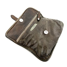 Charger l'image dans la galerie, Sac BY HAND en Cuir et Cuir Perforé Bancha Green