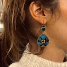Load image into Gallery viewer, Boucles d'Oreilles FUJITA en Plumes Turquoise
