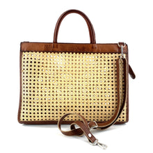 Charger l'image dans la galerie, Sac en Cuir Camel et Cannage