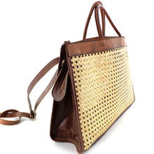 Charger l'image dans la galerie, Sac en Cuir Camel et Cannage