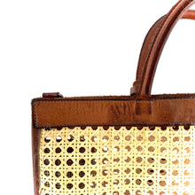 Charger l'image dans la galerie, Sac en Cuir Camel et Cannage