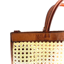 Charger l'image dans la galerie, Sac en Cuir Camel et Cannage