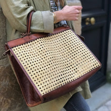 Charger l'image dans la galerie, Sac en Cuir Camel et Cannage