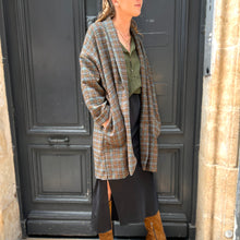 Charger l'image dans la galerie, Manteau TOM à Petits Carreaux Marron et Noir Moucheté Multicolore