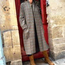 Load image into Gallery viewer, Manteau PAUL à Petits Carreaux Marron Moucheté Multicolore