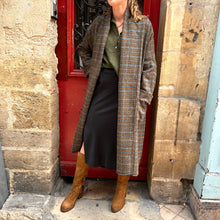 Load image into Gallery viewer, Manteau PAUL à Petits Carreaux Marron Moucheté Multicolore