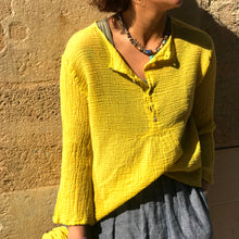 Charger l'image dans la galerie, Blouse JOSÉPHINE en Gaze de Coton Jaune
