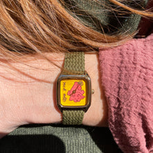 Charger l'image dans la galerie, Montre PRIMA HINDI Bracelet Perlon Olive