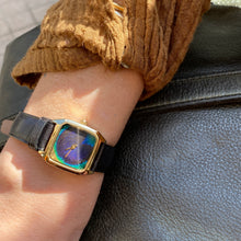 Charger l'image dans la galerie, Montre PRIMA PAON OR Bracelet Cuir Noir